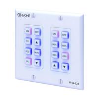 

tvONE 1T-CL-322-US North American 16 Button 2-Gang Wall-Plate Control Panel
