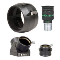 

Tele Vue Accessory Package for NP101is Telescope, Includes 18.2mm DeLite Eyepiece, 2" 90deg. Everbrite Star Diagonal, 2" to 1.25" Eyepiece Adapter and 4" Ring Mount