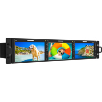

TV Logic R-5T 12G-SDI Supported 3x 5.5" 16:9 LCD Full HD Screen with Rack Mount Kit, 1920x1080