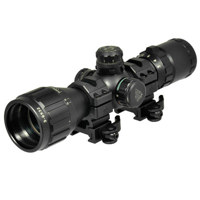 

UTG 3-9x32 AO Compact CQB Bug Buster Riflescope, Matte Black Finish with Illuminated RGB Mil Dot Reticle, Target Turrets, Adjustable Objective & Rings, 1" Tube