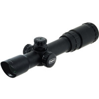 

UTG 1-4.5x28 AccuShot Series Riflescope, Matte Black with Illuminated Mil-Dot CQB Reticle, 30mm Tube, Lever Lock QD Rings.