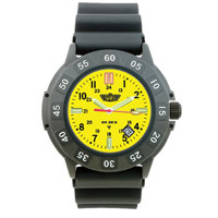 

UZI Protector Swiss Tritium Thailand Movement Men's Watch with Rubber Strap, Black/Yellow