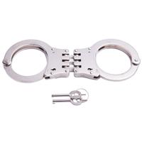 

UZI Double Lock Hinged Handcuff with 2 Keys, Stainless Steel, Silver
