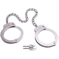 

UZI Nickel Finish Leg Irons with 2 Handcuff Keys, Silver
