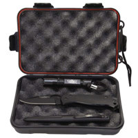 

UZI Tactical Combo, Includes Tactical Folding Knife with SS Drop Point Blade, Tactical Pen with Striking Point, LED Flashlight, Water/Shock Resistant Carry Case