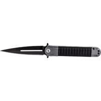 

UZI 8" Covert Folding Knife with Plain Stainless Steel Blade, Aluminum Handle with Metal clip, Black/Gray