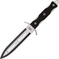 

UZI 9" Mossad II Knife with Stainless Steel Single Edged Blade, G10 Handle, Black/Silver