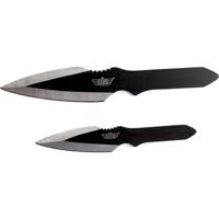

UZI 8" and 6" Throwing Knife with Stainless Steel Blade, Set of 2, Black/Silver