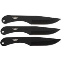 

UZI Throwing Knife with Stainless Steel Blade and Leather Sheath, Set of 3, Black
