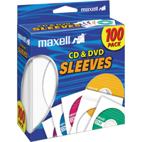

Maxell CD & DVD Sleeves White 100-Pack