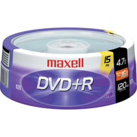 

Maxell 4.7GB 16x DVD+R Write-Once Recordable Disc, 15 Pack Spindle