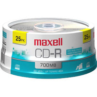 

Maxell CD-R 700MB 48x Recordable Compact Disc, Pack of 25