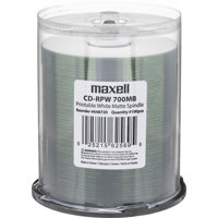 

Maxell 700MB CD-R Write Once White Inkjet Printable Recordable Compact Disc, 100 Pack Spindle