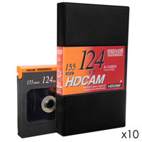 

Maxell 10 Pack B-124HDL 124 Minute HDCAM Videotape, Large, 732m Tape Length