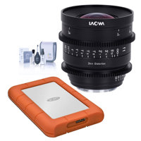 

Venus Laowa 15mm T2.1 Zero-D Cine Lens for Sony FE, Feet Bundle with LaCie 1TB Rugged Mini Portable External Hard Drive, Cleaning Kit