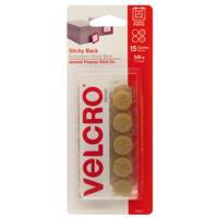 

VELCRO Brand 5/8" Beige Sticky Back Hook and Loop Dot Fasteners, Coins, 15 Set
