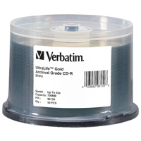 

Verbatim UltraLife Gold Archival Grade CD-R, 80 Minute, 700MB 52x, 50 Pack on Spindle
