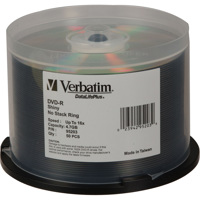 

Verbatim DVD-R, 4.7 GB 16x DataLifePlus, Shiny Silver, 50 Pack on Spindle