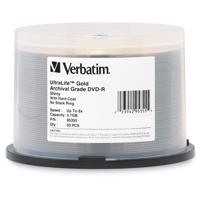 

Verbatim DVD-R, 4.7 GB 8x Ultralife Archival Grade, Gold Shiny, 50 Pack on Spindle