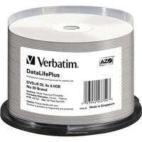 

Verbatim DVD+R DL 8.5GB Thermal Printable Recordable Discs for All Double Layer Drives, Spindle Pack of 50