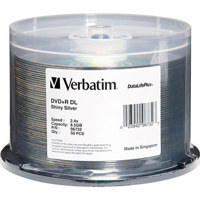 

Verbatim 8.5GB 8x DVD+R DL (Double Layer) Single-Sided DataLifePlus Silver Recordable Disc, 50 Pack Spindle