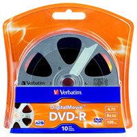

Verbatim DigitalMovie 96856 8x DVD-R Media, 4.7GB, 10 Pack Blister