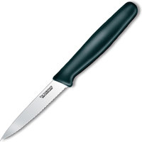 

Victorinox 3.25" Serrated Edge Spear Point Blade Paring Knife with Black Polypropylene Handle