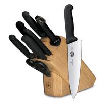 

Victorinox 8-Piece Knife Block Set with Black Fibrox Handle (4" Paring Knife, 6" Boning Knife, 8" Chef's Knife, 8" Serrated Bread Knife, 10" Slicing Knife, 10" Sharpening Steel, Kitchen Shears, Hardwood Storage Block)