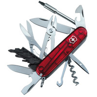 

Victorinox Swiss Army 91mm/3.58in CyberTool 34 Translucent Pocket Knife, Ruby