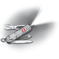 

Victorinox Swiss Army 58mm/2.28in Silver Tech Signature Lite Pocket Knife, Silver Translucent