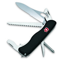 

Victorinox Swiss Army 111mm/4.37in One-Hand Trekker Pocket Knife, Black