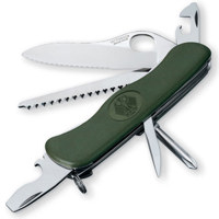 

Victorinox Swiss Army 111mm/4.37in One-Hand Trekker German Pocket Knife, Olive