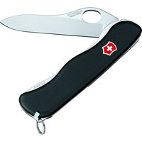 

Victorinox Swiss Army 111mm/4.37in One-Hand Sentinel Fine Edge Blade Lockblade Knife with Clip, Black