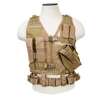 

NcSTAR Vism Children's Tactical Vest, Size 8 to 13 Year Olds, Fits X-Small to Small, Tan