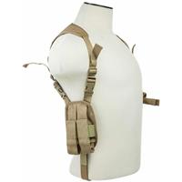 

NcSTAR Vism CV2909 Ambidextrous Horizontal Shoulder Holster with Double Magazine Holder, Tan