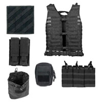 

NcSTAR Vism Zombie Rezurrection Alpha Kit with Vest, MOLLE Panel, 4 Pouches, Black