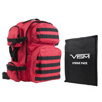 

NcSTAR Vism Tactical Backpack with 10x12" Soft Ballistic Panel, Red with Black Trim