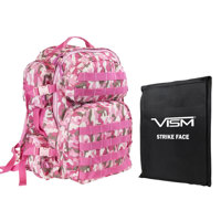 

NcSTAR Vism Tactical Backpack with 10x12" Soft Ballistic Panel, Pink Camo