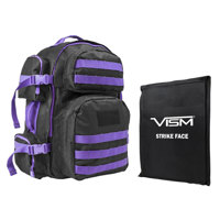 

NcSTAR Vism Tactical Backpack with 10x12" Soft Ballistic Panel, Black with Purple Trim