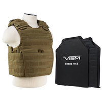 

NcSTAR Vism Expert Ballistic Plate Carrier Vest with Two 11x14" Soft Panels, Fits Medium - 2XL, Tan