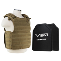 

NcSTAR Vism Quick Release Ballistic Plate Carrier Vest with 11x14" PE Hard Plates, Tan