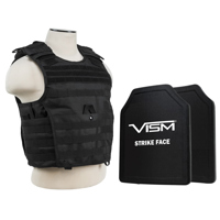 

NcSTAR Vism Expert Ballistic Plate Carrier Vest with Two 11x14" PE Hard Plates, Fits Medium to 2X-Large, Black