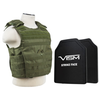 

NcSTAR Vism Expert Ballistic Plate Carrier Vest with Two 11x14" PE Hard Plates, Fits Medium to 2X-Large, Green