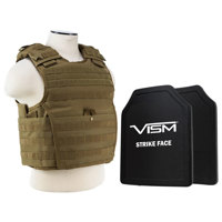 

NcSTAR Vism Expert Ballistic Plate Carrier Vest with Two 11x14" PE Hard Plates, Fits Medium to 2X-Large, Tan