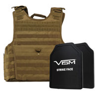 

NcSTAR Vism Expert Ballistic Plate Carrier Vest with Two 11x14" PE Hard Plates, Fits 2X-Large+, Tan