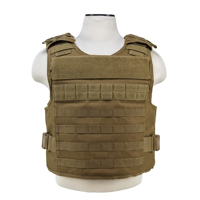 

NcSTAR Vism Ballistic Plate Carrier Vest, Accepts Level III, Level IV 11x14" Hard Plates, Fits Medium to 2X-Large, Tan