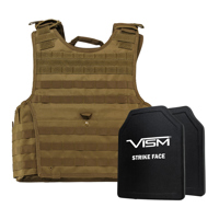 

NcSTAR Vism Expert Ballistic Plate Carrier Vest with Two 10x12" PE Hard Plates, Fits 2X-Large+, Tan