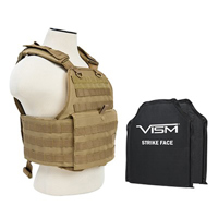 

NcSTAR Vism Ballistic Plate Carrier Vest with Two 10x12" Soft Panels, Fits Medium to 2X-Large, Tan