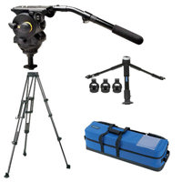 

Vinten Vision 100 Pan & Tilt Head, Black with 100mm Ball Base, Supports 44 lbs. - Bundle With Vinten, Two-Stage ENG Carbon Fiber Pozi-Loc Tripod, Spread-Loc Mid-Level Spreader, Carry & Storage Case