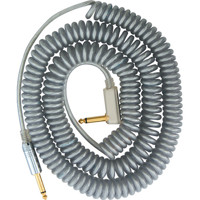 

Vox 29.5' High Quality TS 1/4 Male to TS 1/4 Male Right Angle Coiled Cable with Mesh bag, Silver
